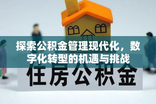 中站探索公积金管理现代化，数字化转型的机遇与挑战