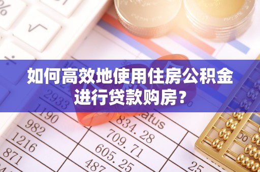 中站如何高效地使用住房公积金进行贷款购房？